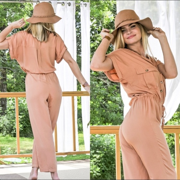 Military Button Down Jumpsuit - Picture 2 of 3